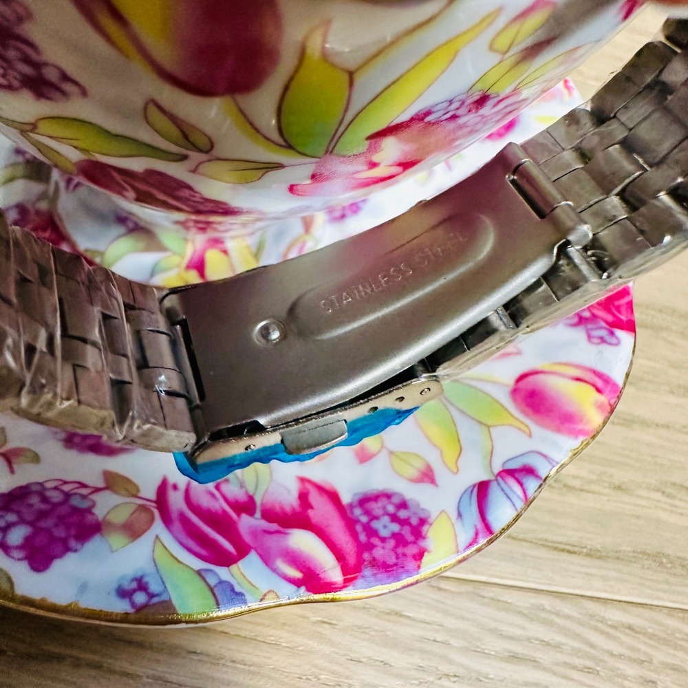 STEELTIME Chronograph Tachymeter Men's Watch Silver Tone‎ Stainless Steel Band - Picture 3 of 6